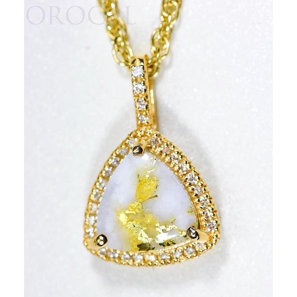 Orocal Gold Quartz Pendant with Diamonds PN1123DQ-Destination Gold Detectors