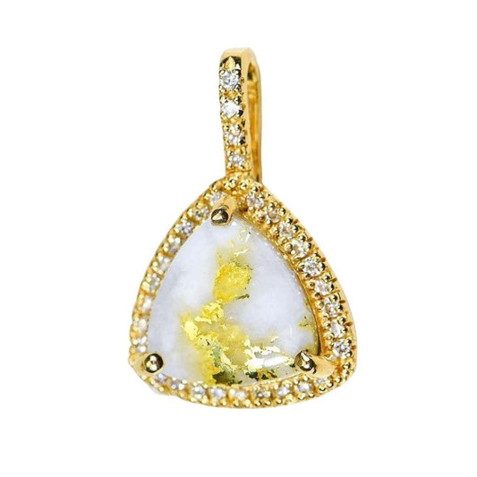 Orocal Gold Quartz Pendant with Diamonds PN1123DQ-Destination Gold Detectors