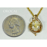 Orocal Gold Quartz Pendant with Diamonds - PN1126DQ-Destination Gold Detectors