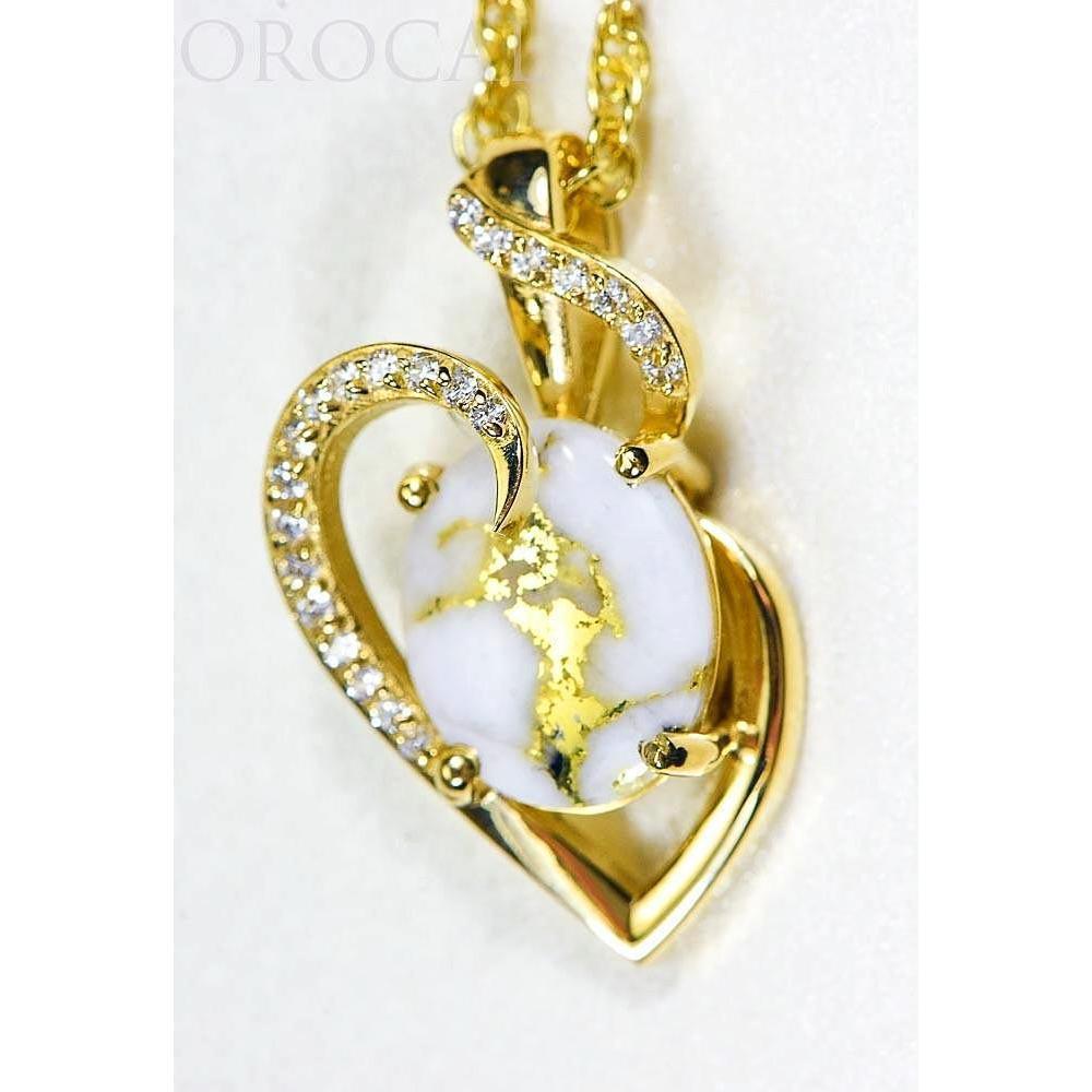 Orocal Gold Quartz Pendant with Diamonds PN1129DQ-Destination Gold Detectors