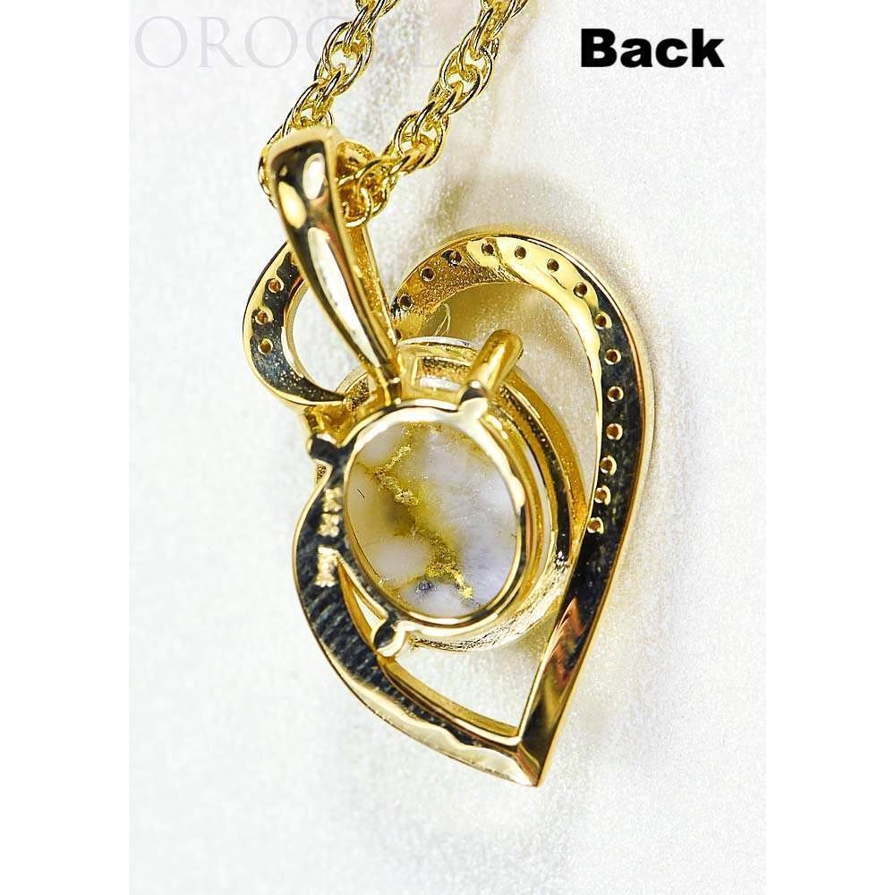 Orocal Gold Quartz Pendant with Diamonds PN1129DQ-Destination Gold Detectors