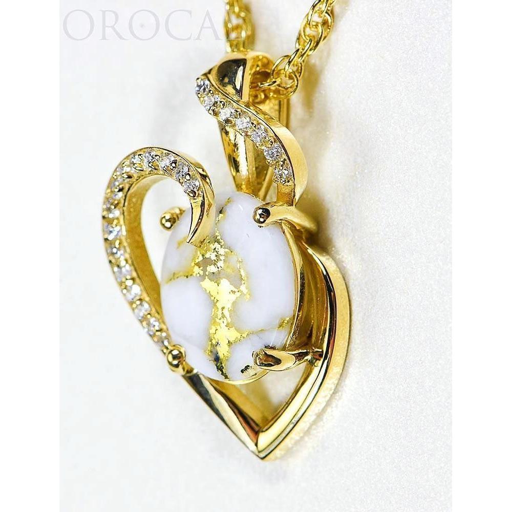 Orocal Gold Quartz Pendant with Diamonds PN1129DQ-Destination Gold Detectors