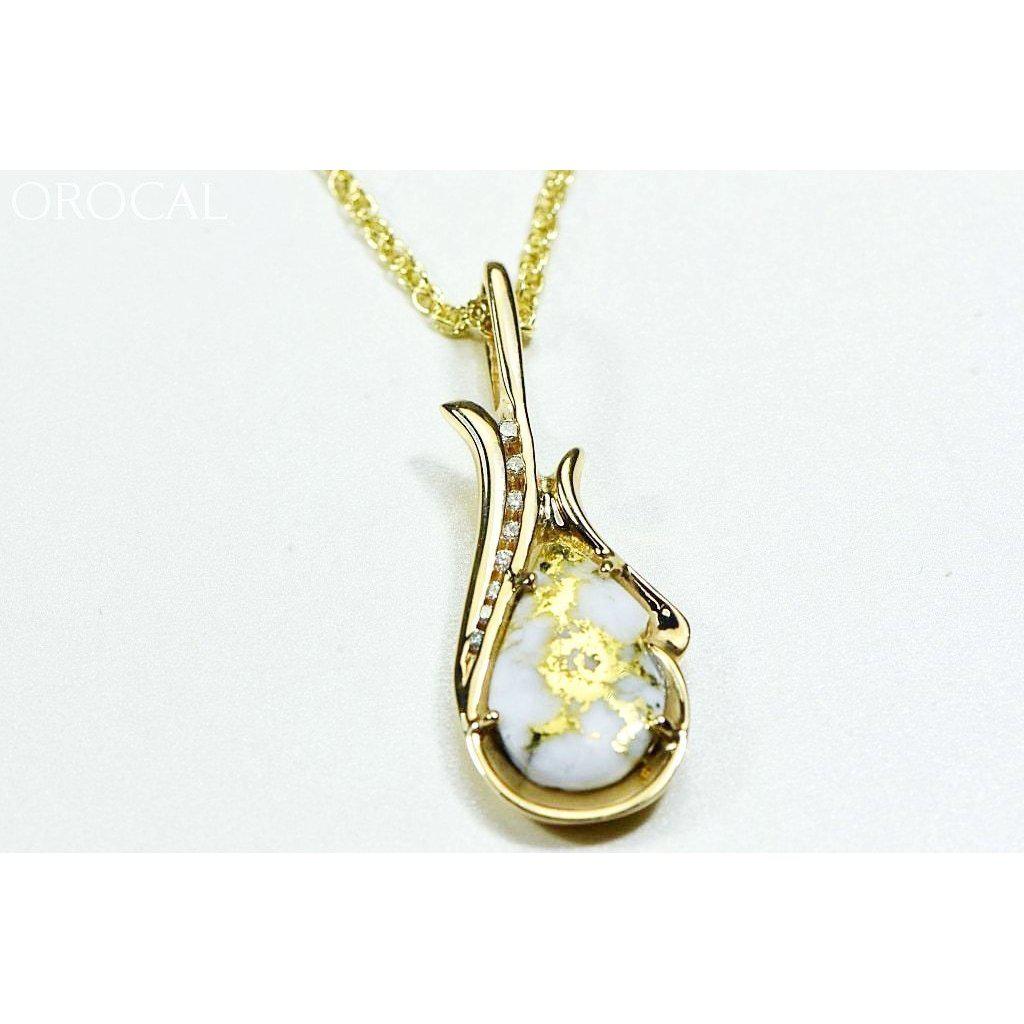 Orocal Gold Quartz Pendant with Diamonds PN377D17QX-Destination Gold Detectors