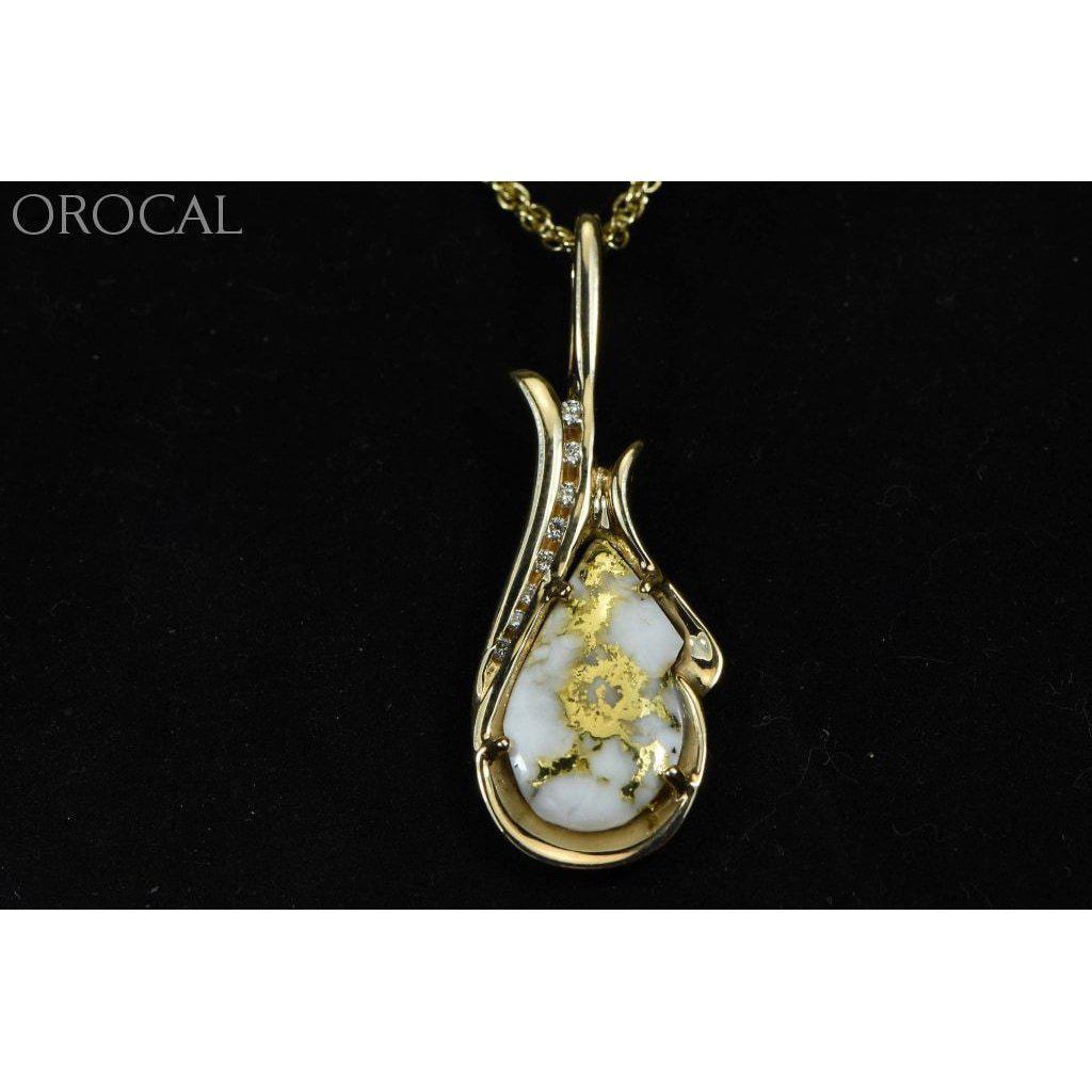 Orocal Gold Quartz Pendant with Diamonds PN377D17QX-Destination Gold Detectors