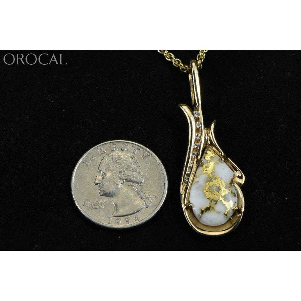 Orocal Gold Quartz Pendant with Diamonds PN377D17QX-Destination Gold Detectors