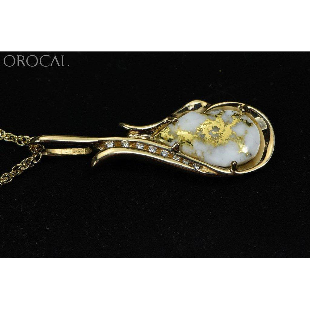 Orocal Gold Quartz Pendant with Diamonds PN377D17QX-Destination Gold Detectors