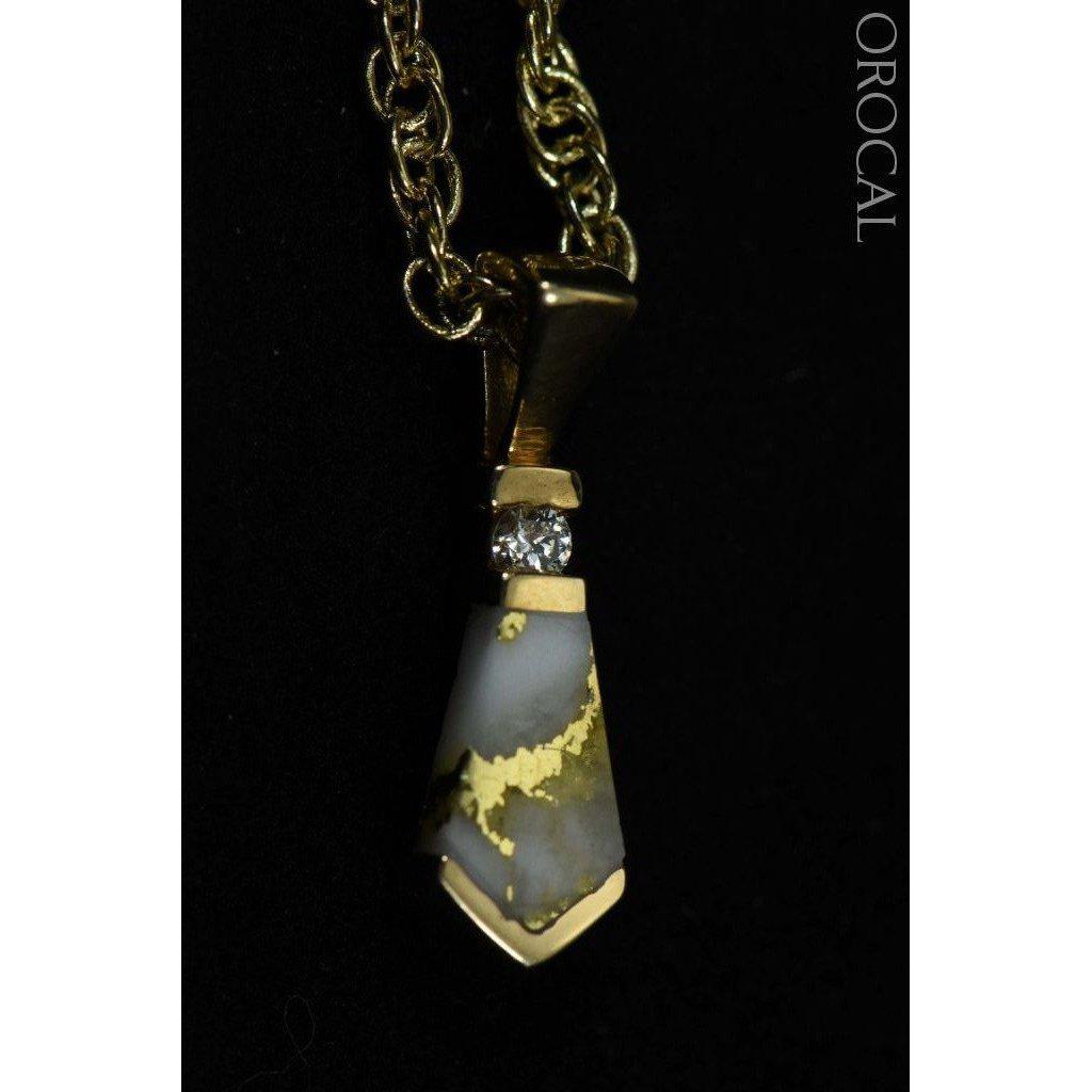 Orocal Gold Quartz Pendant with Diamonds PN641D4QX-Destination Gold Detectors