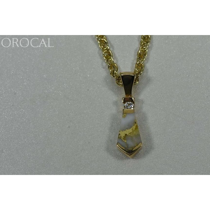 Orocal Gold Quartz Pendant with Diamonds PN641D4QX-Destination Gold Detectors
