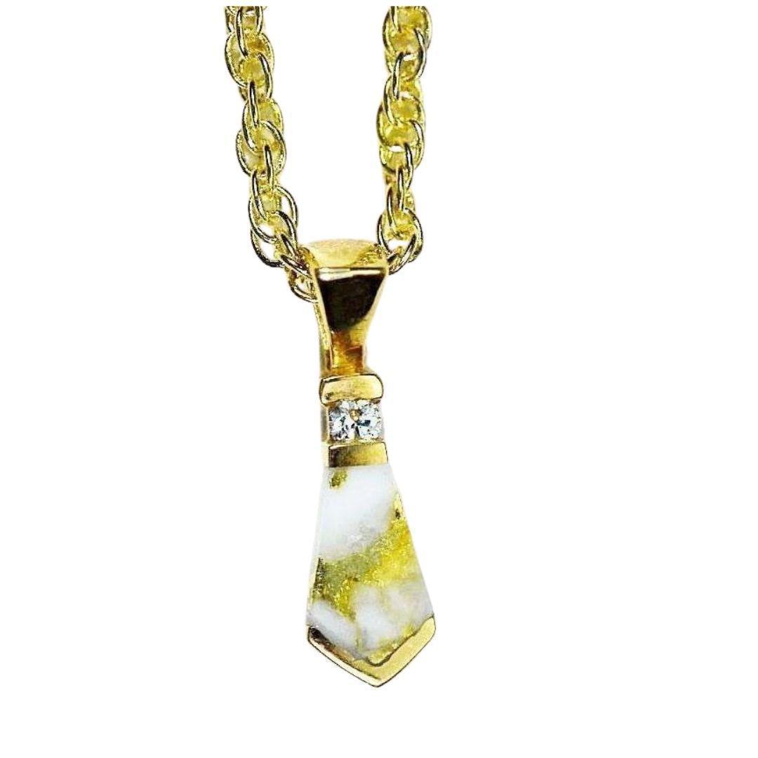 Orocal Gold Quartz Pendant with Diamonds PN641D4QX-Destination Gold Detectors