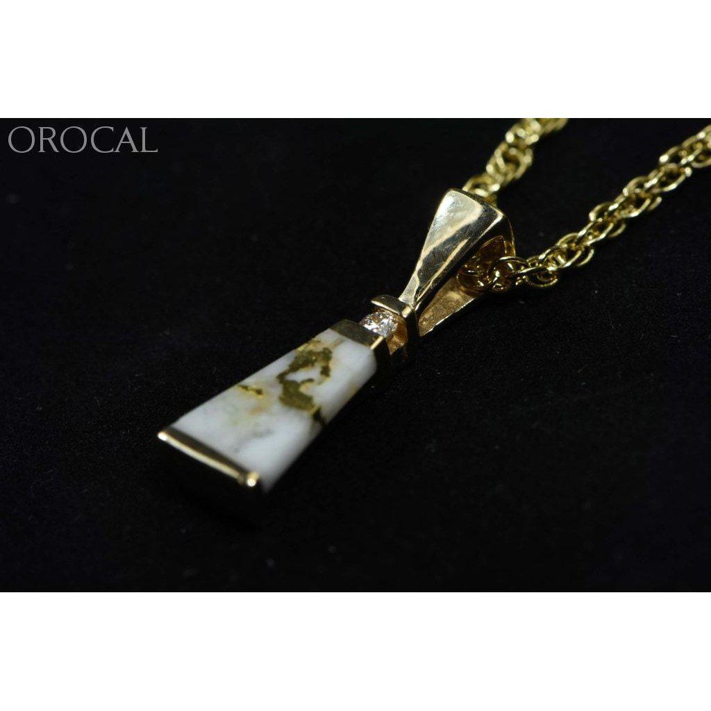 Orocal Gold Quartz Pendant with Diamonds PN642D4QX-Destination Gold Detectors