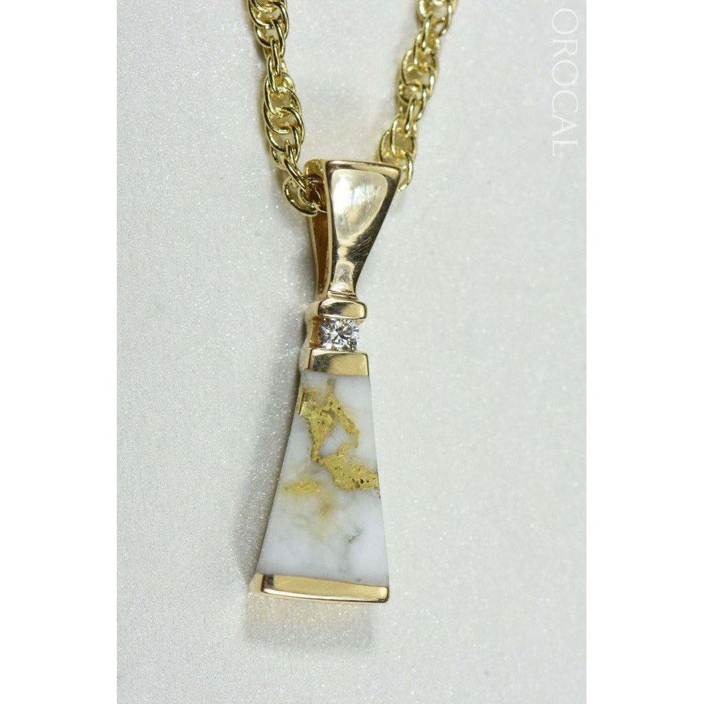 Orocal Gold Quartz Pendant with Diamonds PN642D4QX-Destination Gold Detectors