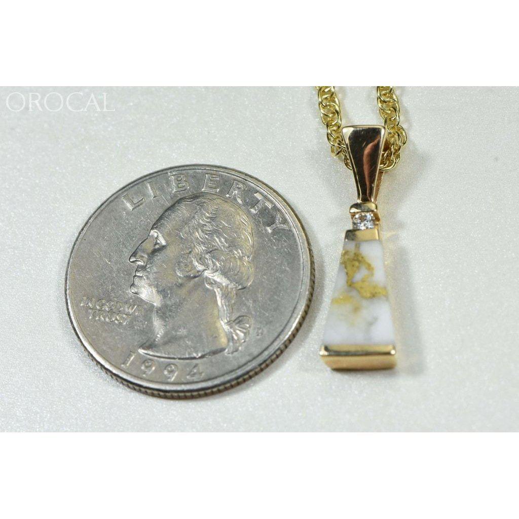 Orocal Gold Quartz Pendant with Diamonds PN642D4QX-Destination Gold Detectors