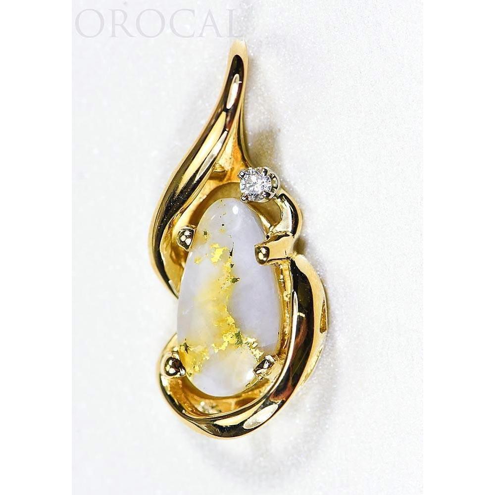 Orocal Gold Quartz Pendant with Diamonds PN784SDQX-Destination Gold Detectors