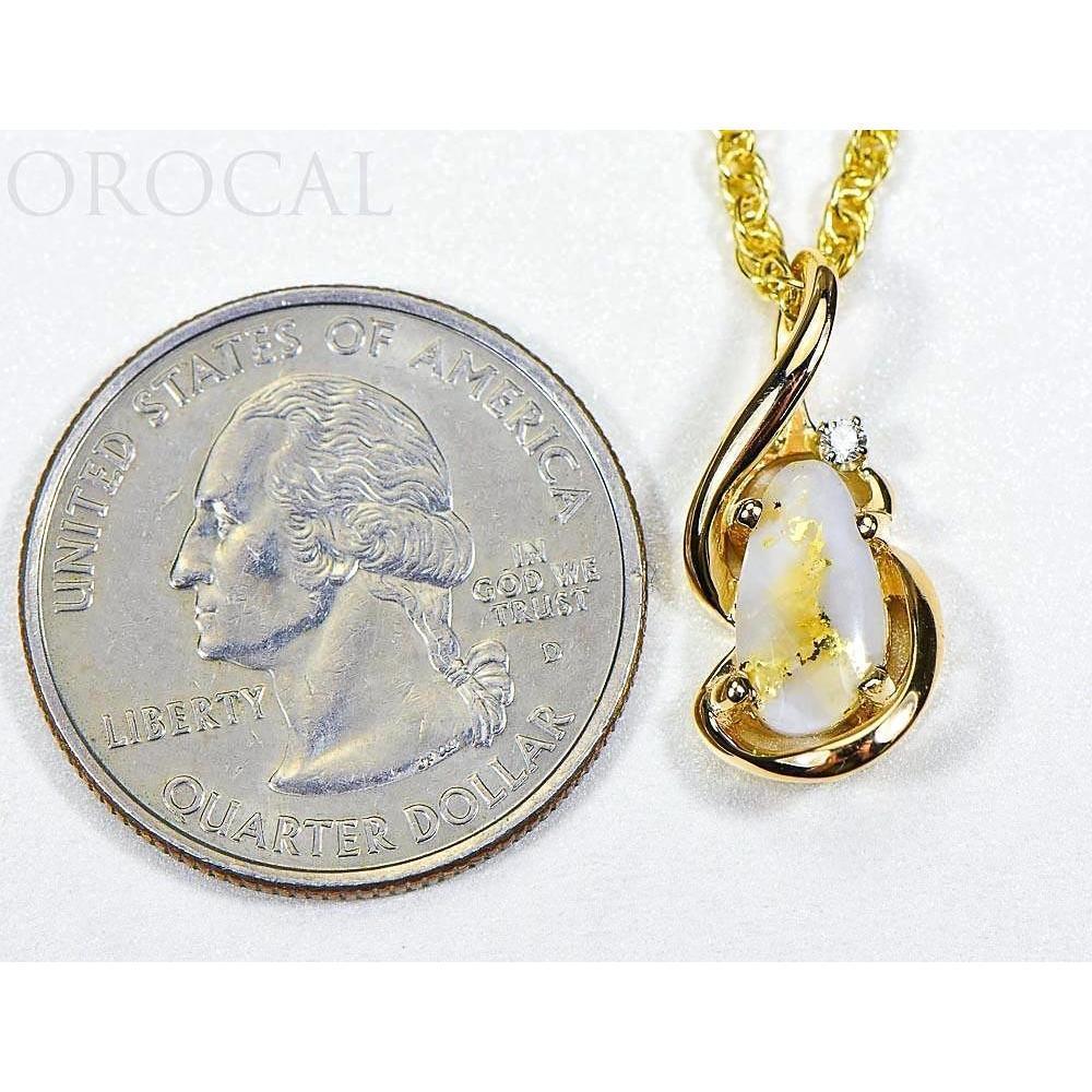 Orocal Gold Quartz Pendant with Diamonds PN784SDQX-Destination Gold Detectors