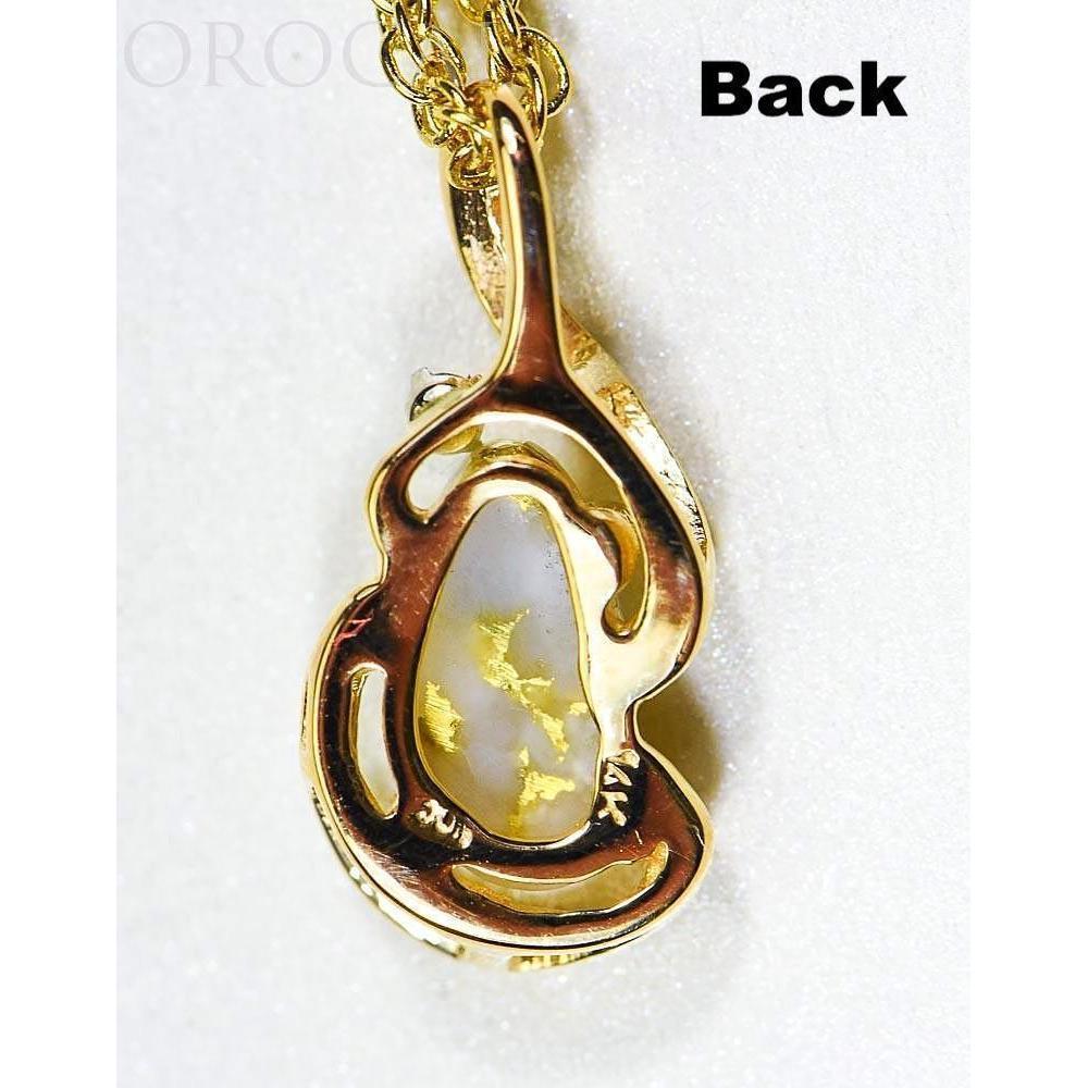 Orocal Gold Quartz Pendant with Diamonds PN784SDQX-Destination Gold Detectors
