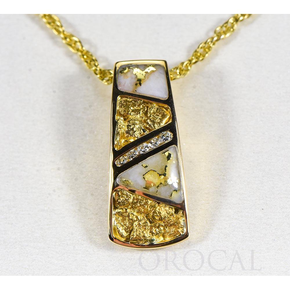 Orocal Gold Quartz Pendant with Diamonds - PN798DNQ-Destination Gold Detectors
