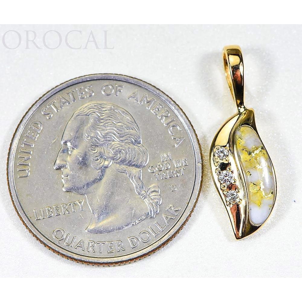 Orocal Gold Quartz Pendant with Diamonds PN806DQX-Destination Gold Detectors
