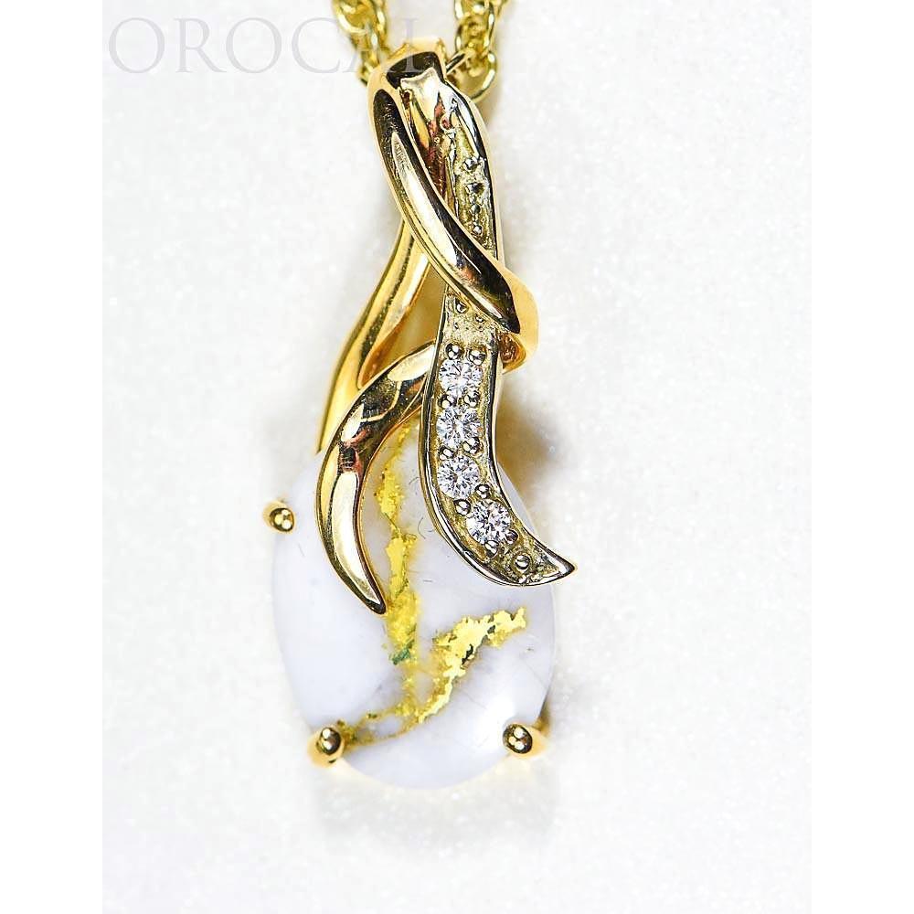Orocal Gold Quartz Pendant with Diamonds PN820DQX-Destination Gold Detectors