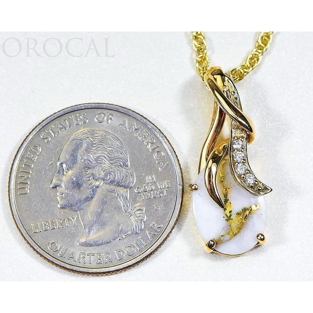 Orocal Gold Quartz Pendant with Diamonds PN820DQX-Destination Gold Detectors