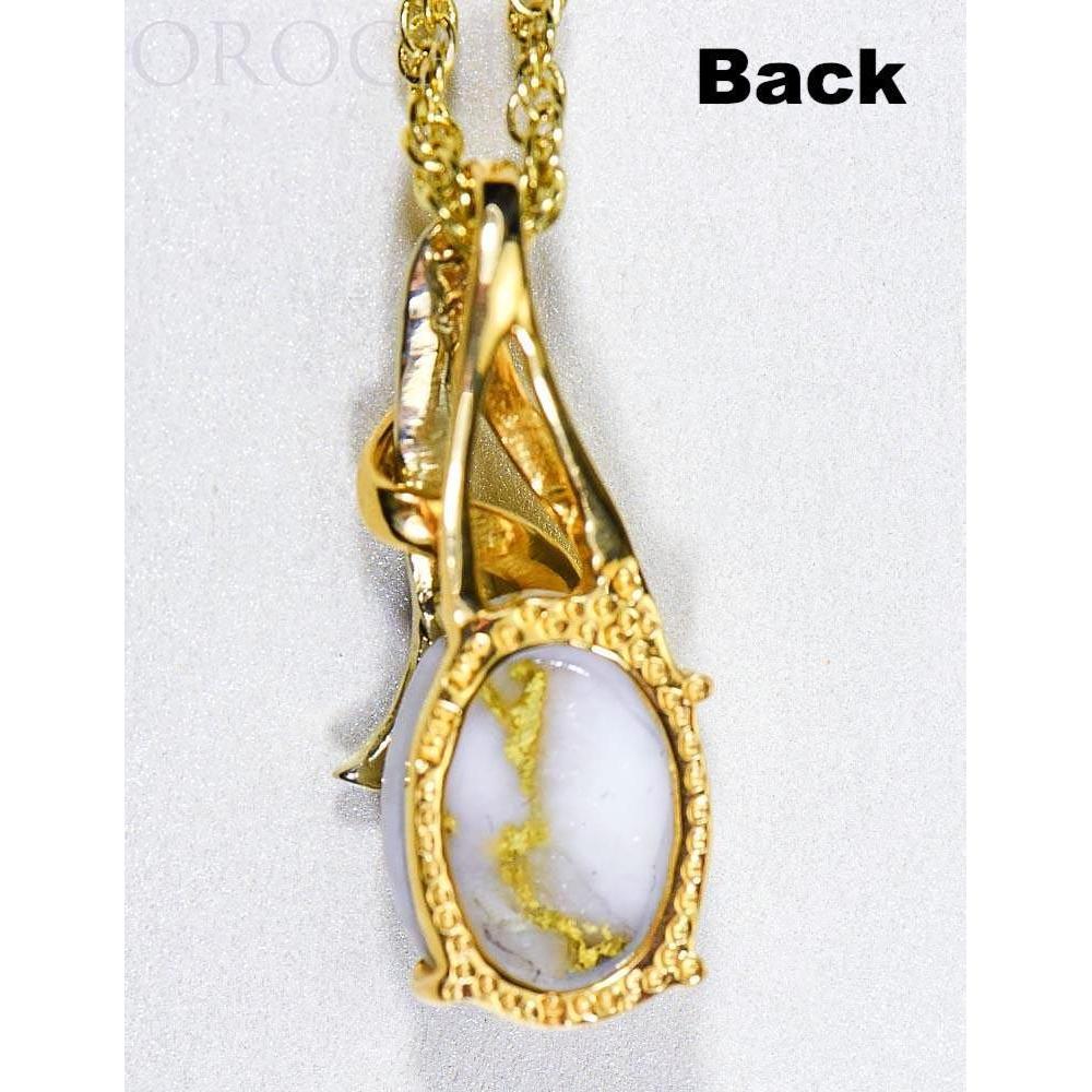 Orocal Gold Quartz Pendant with Diamonds PN820DQX-Destination Gold Detectors