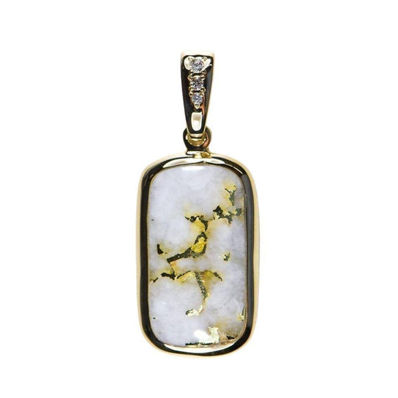 Orocal Gold Quartz Pendant with Diamonds - PN851DQ-Destination Gold Detectors