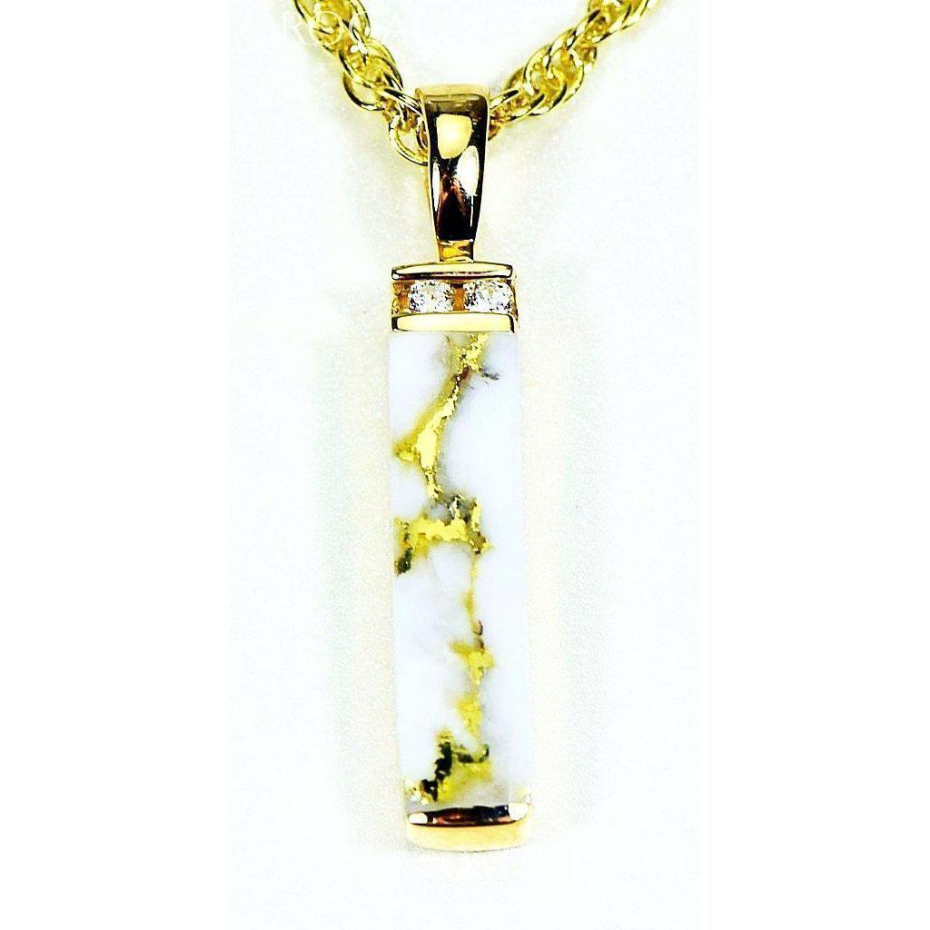 Orocal Gold Quartz Pendant with Diamonds PN894MDQ-Destination Gold Detectors