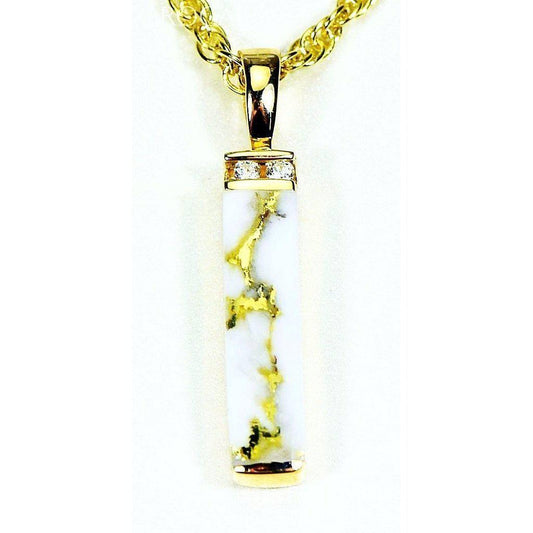 Orocal Gold Quartz Pendant with Diamonds PN894MDQ-Destination Gold Detectors