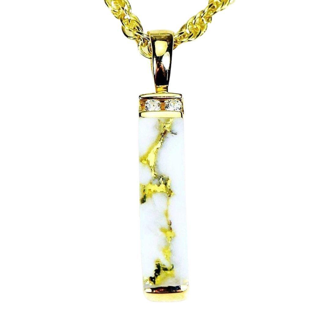 Orocal Gold Quartz Pendant with Diamonds PN894MDQ-Destination Gold Detectors