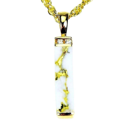 Orocal Gold Quartz Pendant with Diamonds PN894MDQ-Destination Gold Detectors