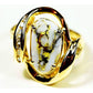 Orocal Gold Quartz Ring with Diamonds RL1028DQ-Destination Gold Detectors