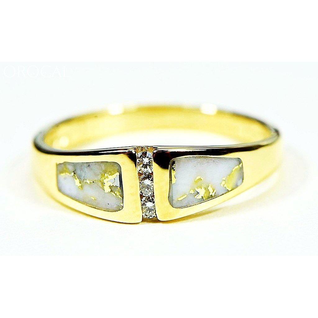 Orocal Gold Quartz Ring with Diamonds RL1057DQ-Destination Gold Detectors
