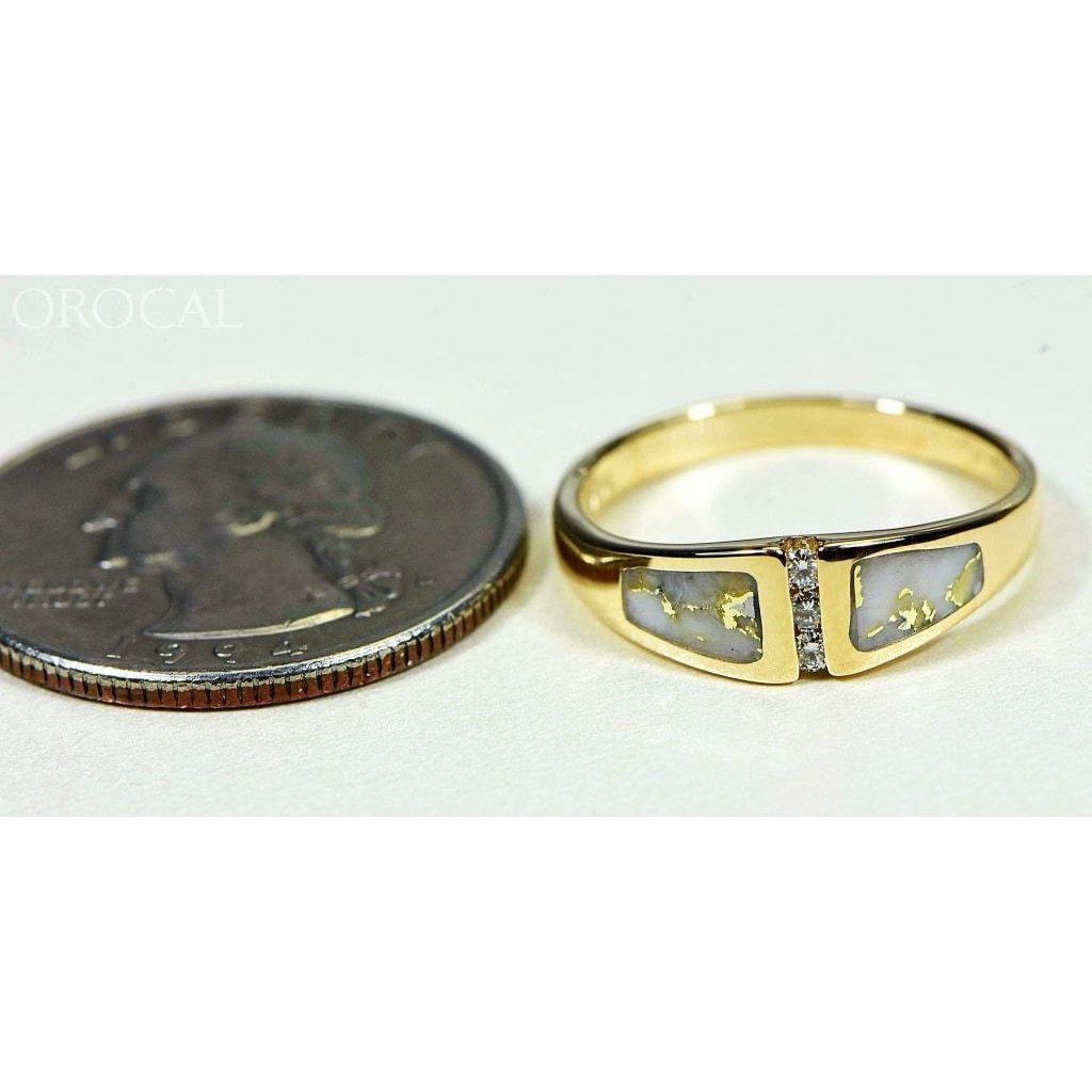 Orocal Gold Quartz Ring with Diamonds RL1057DQ-Destination Gold Detectors