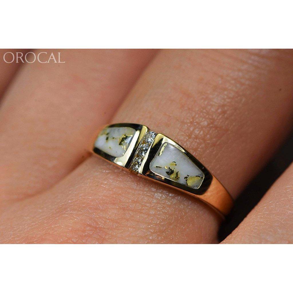 Orocal Gold Quartz Ring with Diamonds RL1057DQ-Destination Gold Detectors
