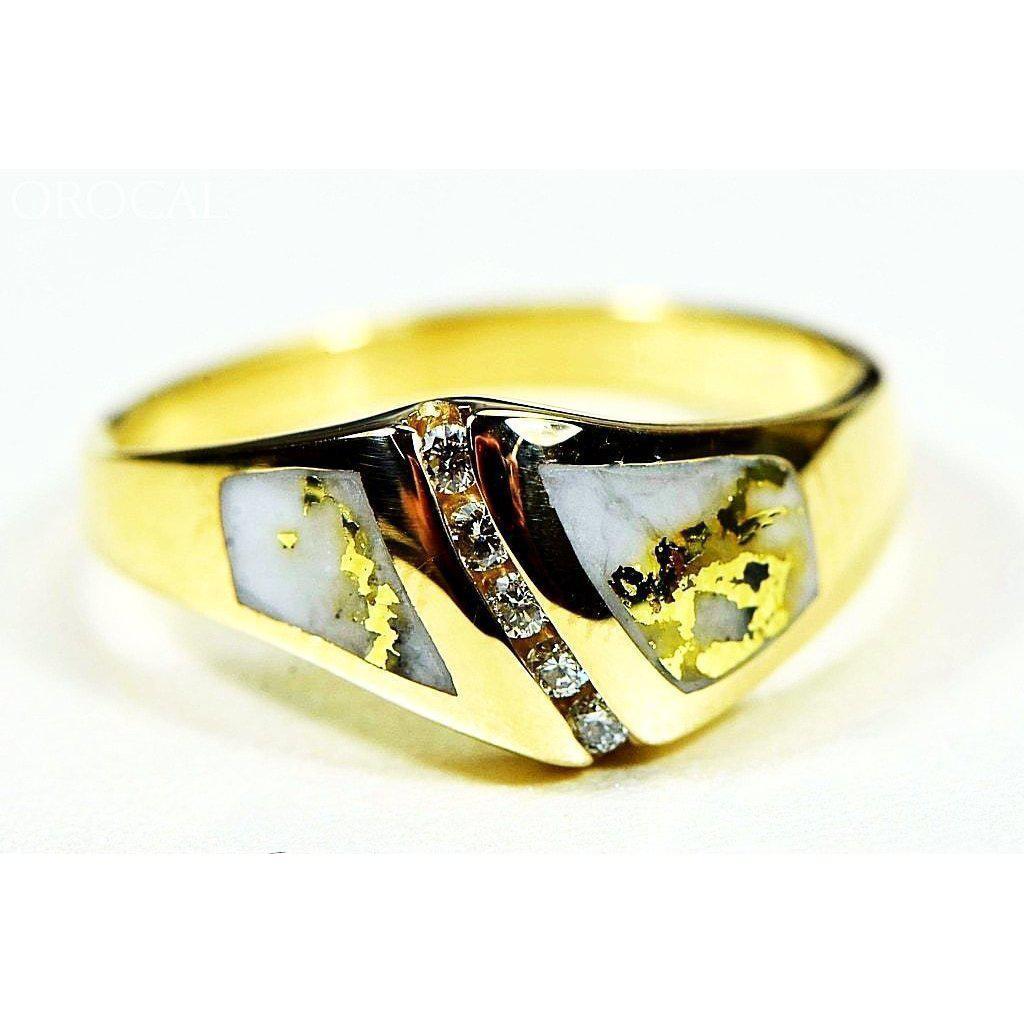 Orocal Gold Quartz Ring with Diamonds RL1064DQ-Destination Gold Detectors