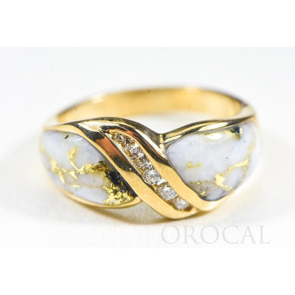 Orocal Gold Quartz Ring with Diamonds RL782D15Q-Destination Gold Detectors