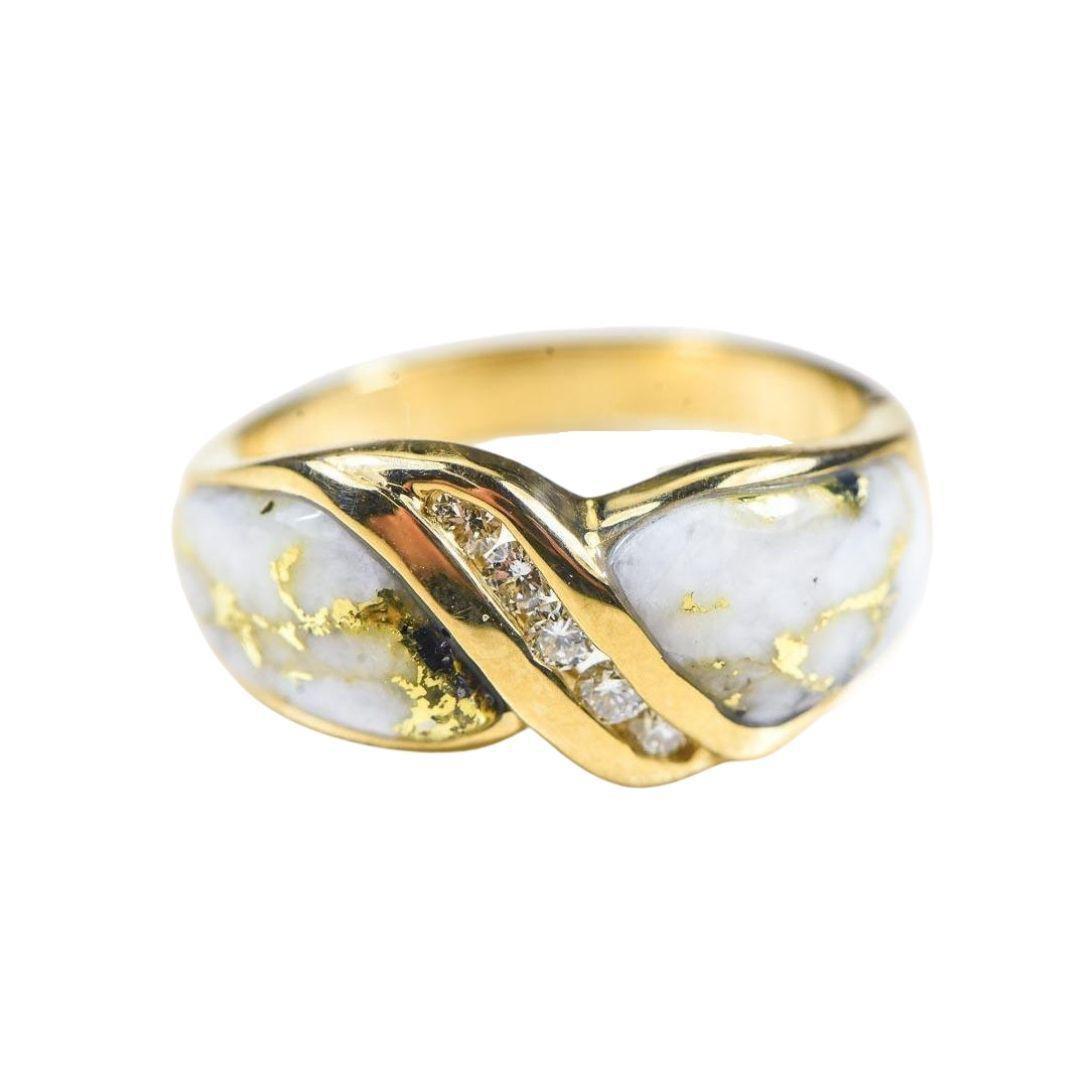 Orocal Gold Quartz Ring with Diamonds RL782D15Q-Destination Gold Detectors