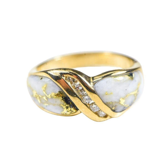 Orocal Gold Quartz Ring with Diamonds RL782D15Q-Destination Gold Detectors