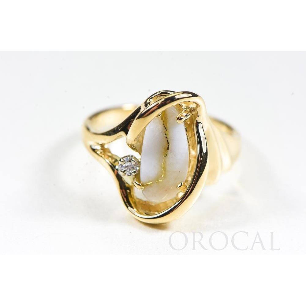 Orocal Gold Quartz Ring with Diamonds RL784DQ-Destination Gold Detectors
