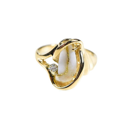 Orocal Gold Quartz Ring with Diamonds RL784DQ-Destination Gold Detectors
