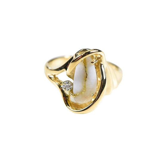 Orocal Gold Quartz Ring with Diamonds RL784DQ-Destination Gold Detectors