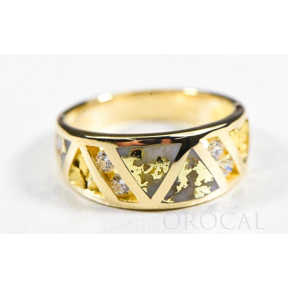 Orocal Gold Quartz Ring with Diamonds RL968D18NQ-Destination Gold Detectors