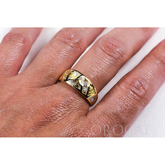 Orocal Gold Quartz Ring with Diamonds RL968D18NQ-Destination Gold Detectors