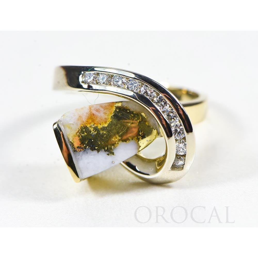 Orocal Gold Quartz Ring with Diamonds RLDL34D30Q-Destination Gold Detectors