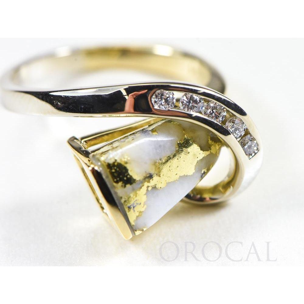 Orocal Gold Quartz Ring with Diamonds RLDL34SDQ-Destination Gold Detectors