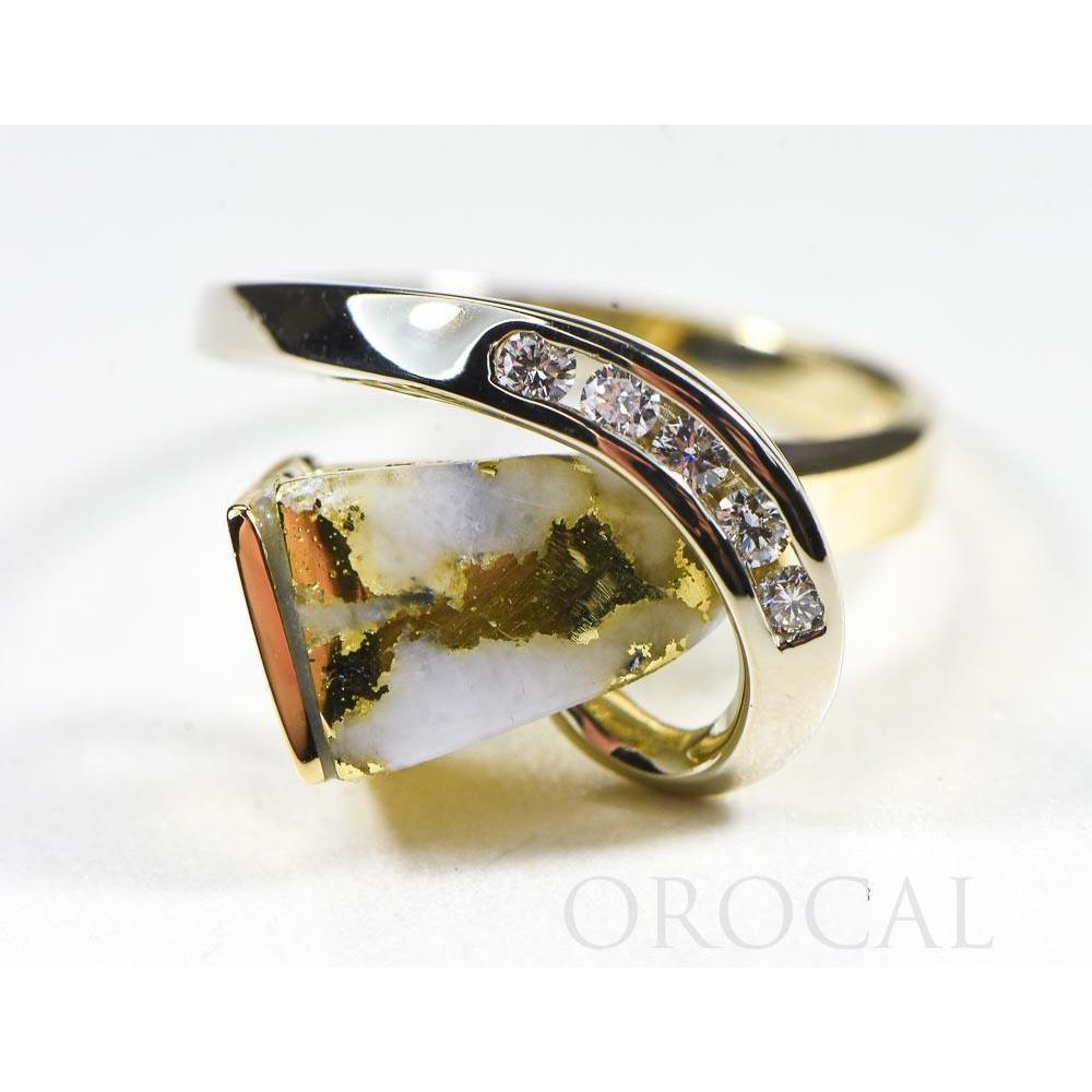 Orocal Gold Quartz Ring with Diamonds RLDL34SDQ-Destination Gold Detectors