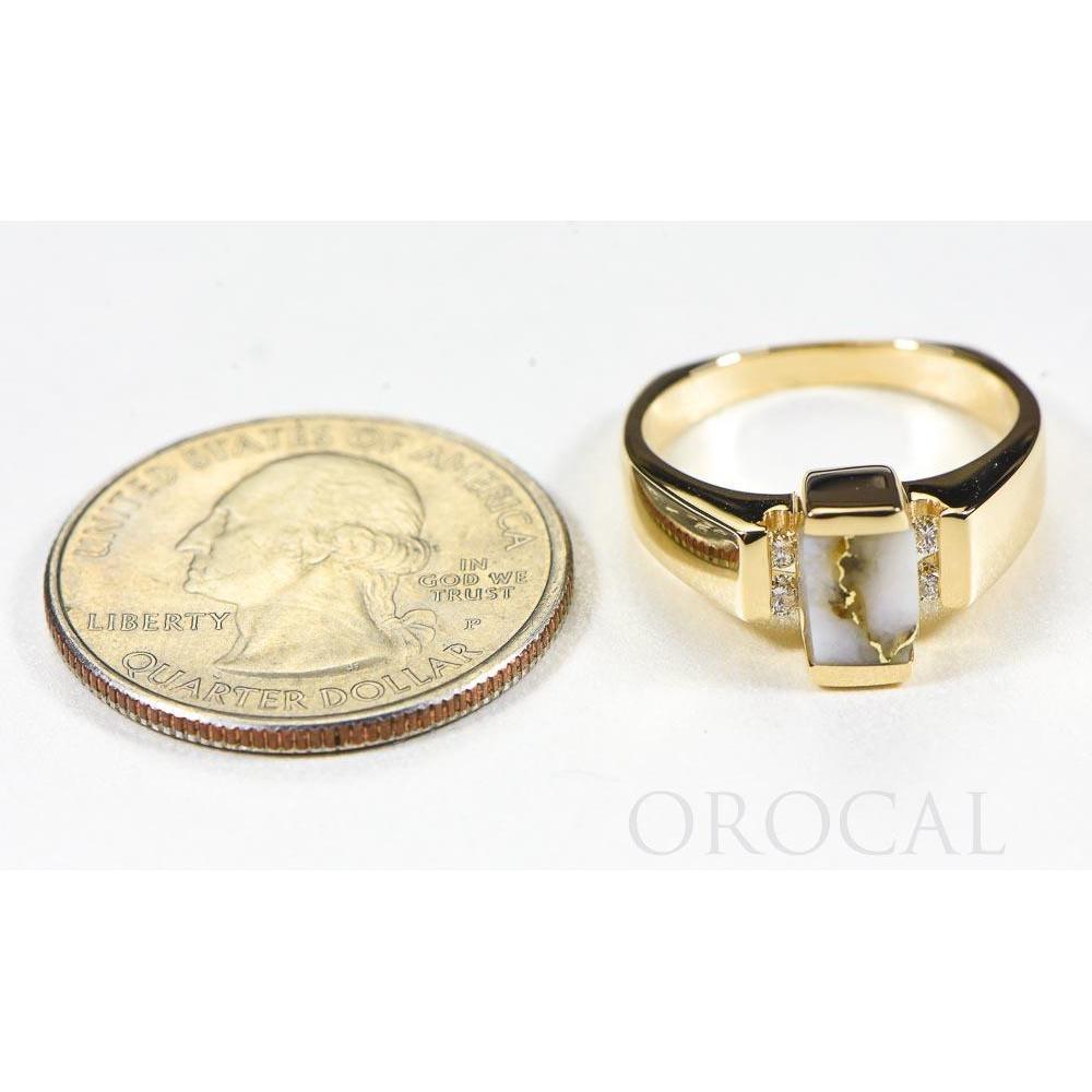Orocal Gold Quartz Ring with Diamonds RLDL50D12Q-Destination Gold Detectors