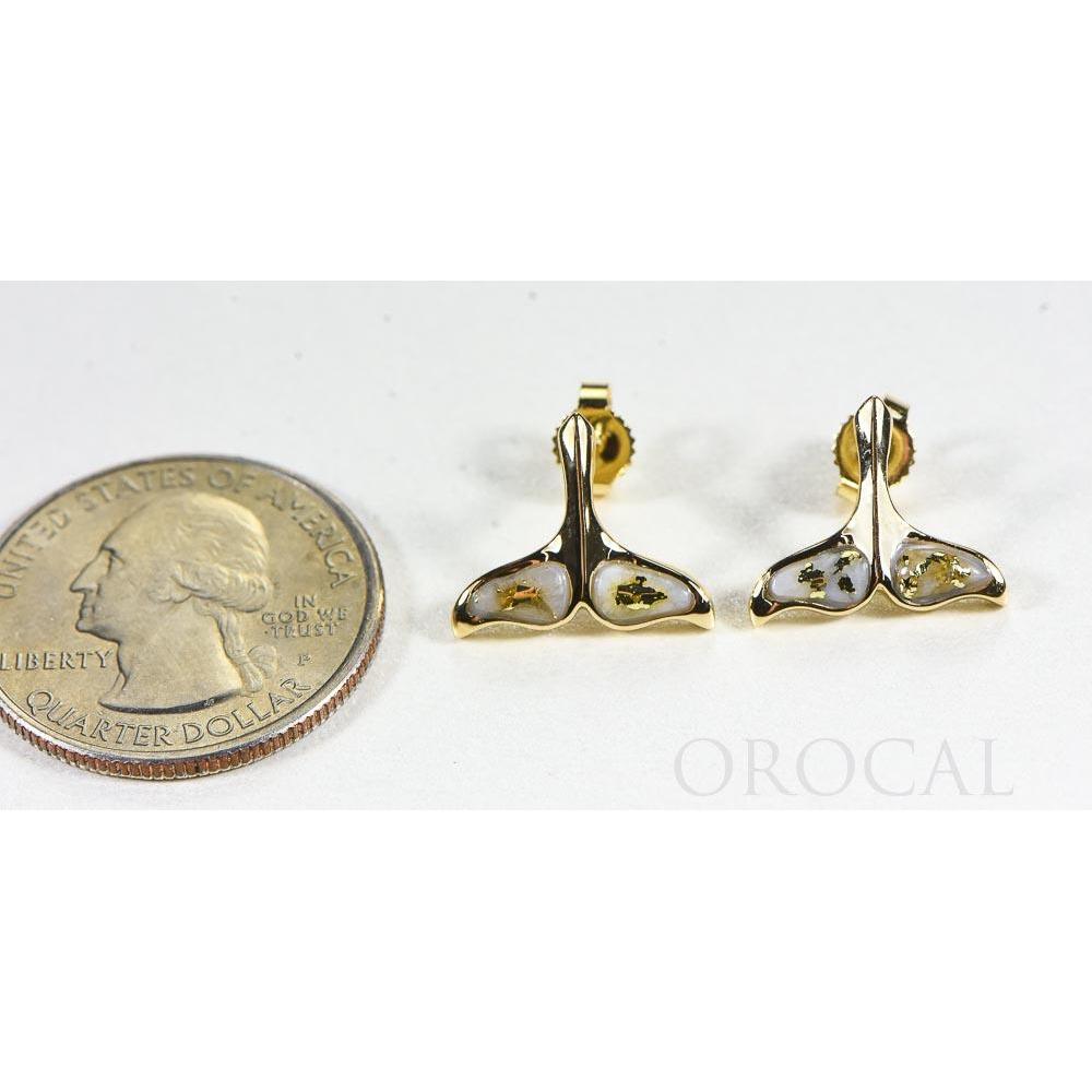 Orocal Gold Quartz Whale Tail Earrings Post Backs EDLWT8SQ-Destination Gold Detectors