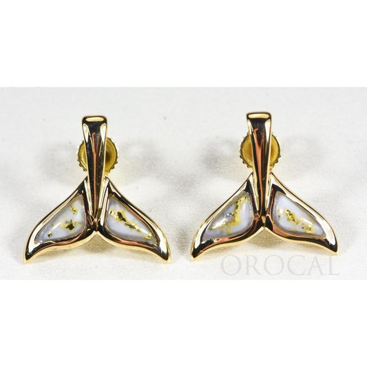 Orocal Gold Quartz Whales Tail Earrings Post Back EWT44SQ-Destination Gold Detectors