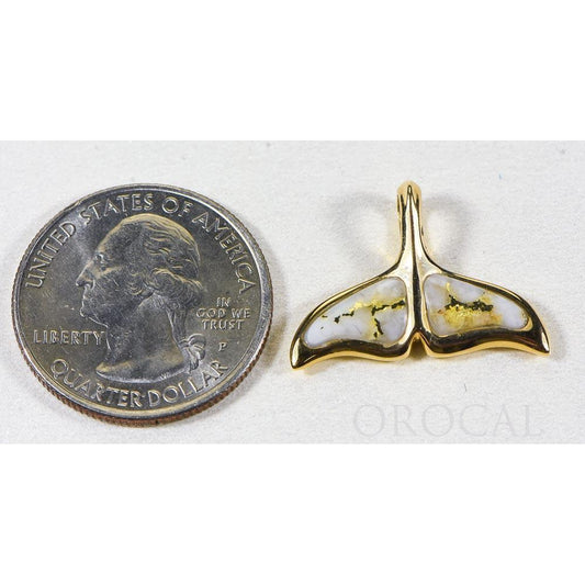 Orocal Gold Quartz Whales Tail Pendant - PAJWT301QX-Destination Gold Detectors