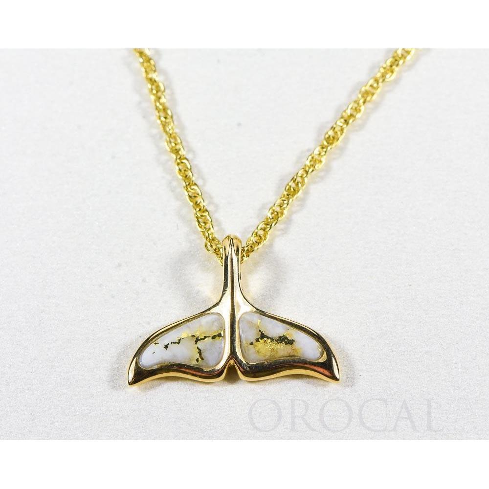 Orocal Gold Quartz Whales Tail Pendant - PAJWT301QX-Destination Gold Detectors